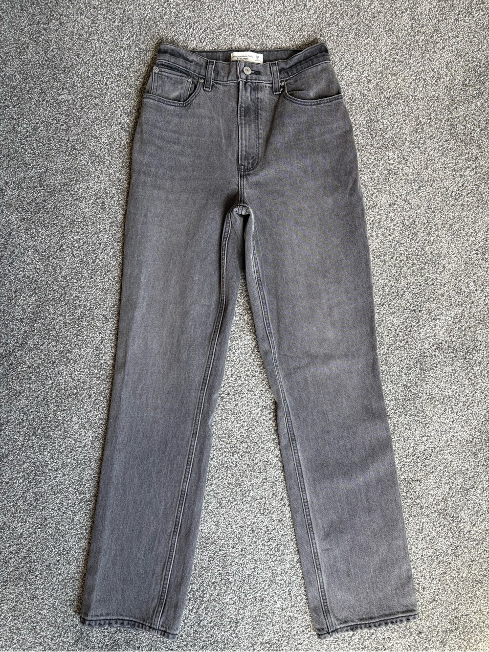Abercrombie & Fitch 90s Straight Ultra High Rise Grey Jeans Curve Love Size 26